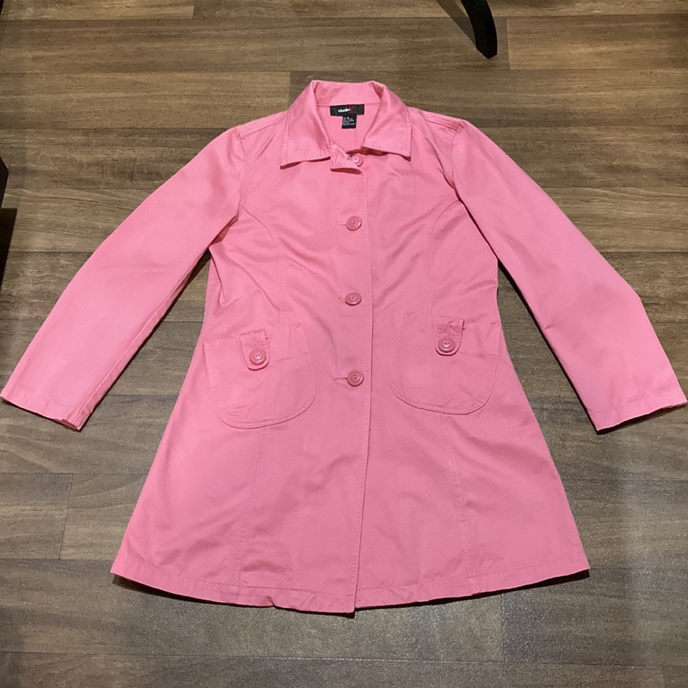 Studio Y Pink Preppy trench coat size M